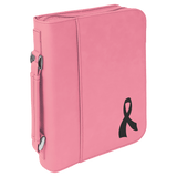 Pink 7 1/2" x 10 3/4" Leatherette Book/Bible Cover with Handle & Zipper