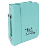 Teal 7 1/2" x 10 3/4" Leatherette Book/Bible Cover with Handle & Zipper