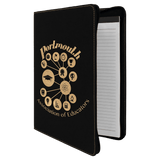 Black/Gold 9 1/2" x 12" with Zipper Laserable Leatherette Portfolio with Notepad