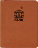 Rawhide 9 1/2" x 12" with Zipper Laserable Leatherette Portfolio with Notepad