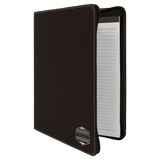 Black/Silver 9 1/2" x 12" w/Zipper Laserable Leatherette Portfolio with Notepad
