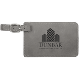 Gray 4 1/4" x 2 3/4" Laserable Leatherette Luggage Tag