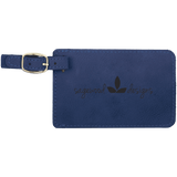Blue/Black 4 1/4" x 2 3/4" Laserable Leatherette Luggage Tag