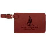 Rose 4 1/4" x 2 3/4" Laserable Leatherette Luggage Tag