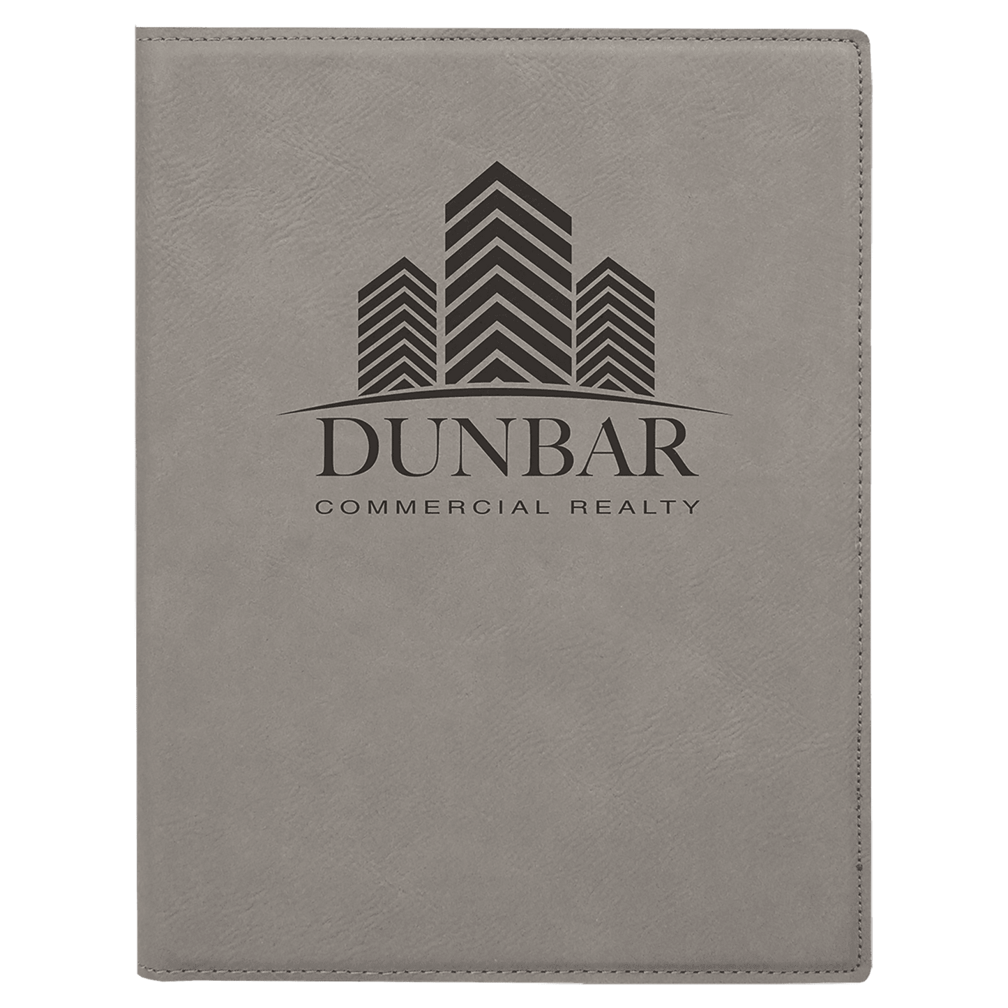 Gray 7" x 9" Laserable Leatherette Small Portfolio with Notepad