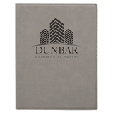 Gray 7" x 9" Laserable Leatherette Small Portfolio with Notepad