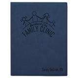 Blue/Black 7" x 9" Laserable Leatherette Small Portfolio with Notepad
