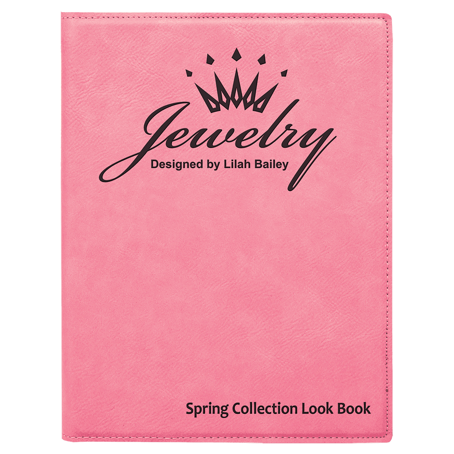 Pink 7" x 9" Laserable Leatherette Small Portfolio with Notepad