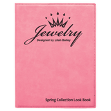 Pink 7" x 9" Laserable Leatherette Small Portfolio with Notepad