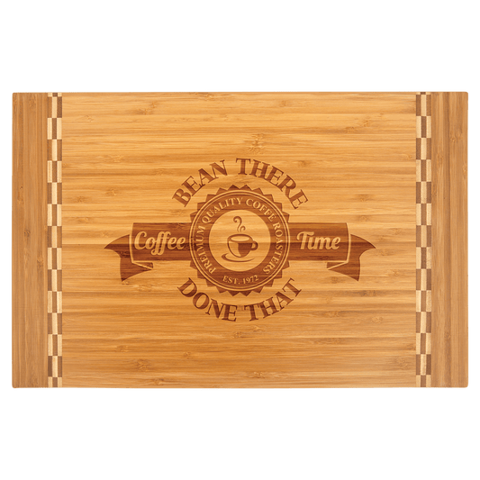 18 1/4" x 12" Bamboo Cutting Board with Butcher Block Inlay