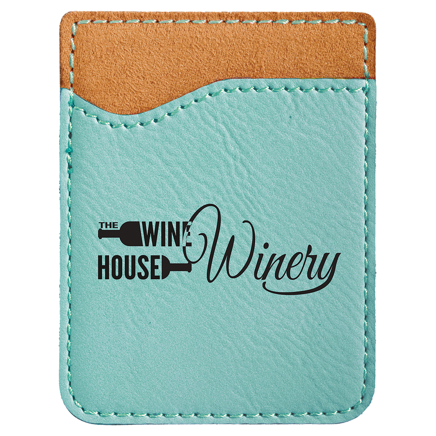 Teal Laserable Leatherette Phone Wallet