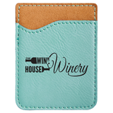 Teal Laserable Leatherette Phone Wallet