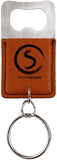 Rawhide Rectangle Laserable Leatherette Bottle Opener Keychain