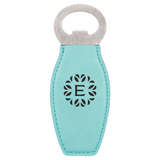Teal Laserable Leatherette Bottle Opener with Magnet