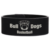 Black/Silver 9 1/2" x 1" Laserable Leatherette Cuff Bracelet