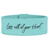 Teal 9 1/2" x 1" Laserable Leatherette Cuff Bracelet