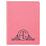 Pink 4 1/4" x 5 1/2" Laserable Leatherette Passport Holder