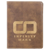 Rustic/Gold 4 1/4" x 5 1/2" Laserable Leatherette Passport Holder