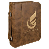 Rustic/Gold 7 1/2" x 10 3/4" Leatherette Book/Bible Cover with Handle & Zipper