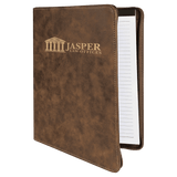 Rustic/Gold 9 1/2" x 12" w/ Zipper Laserable Leatherette Portfolio with Notepad