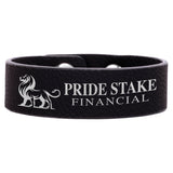 Black/Silver 8 1/2" x 3/4" Laserable Leatherette Youth Cuff Bracelet