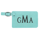 Teal 4 1/4" x 2 3/4" Laserable Leatherette Luggage Tag