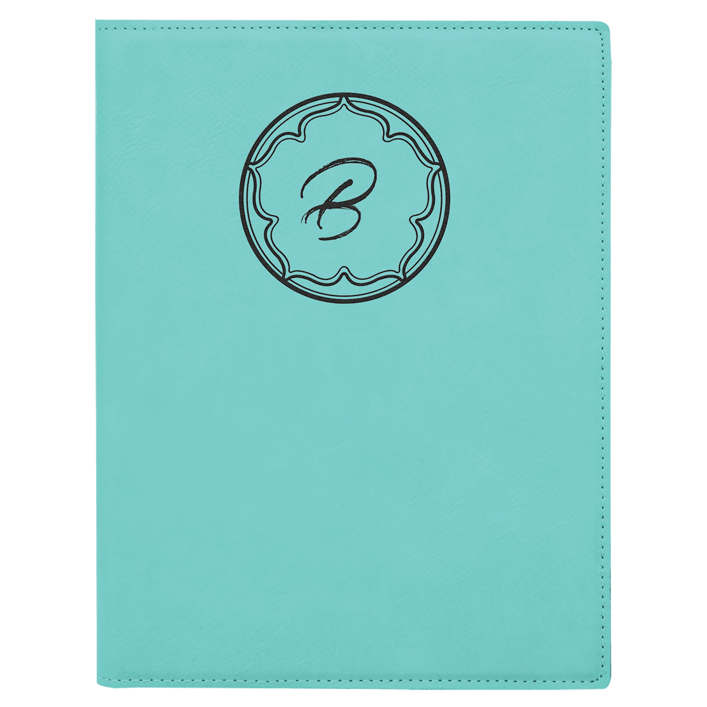 Teal 7" x 9" Laserable Leatherette Small Portfolio with Notepad