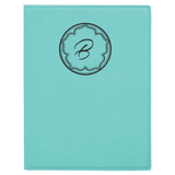 Teal 7" x 9" Laserable Leatherette Small Portfolio with Notepad
