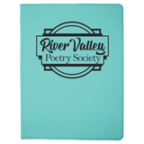 Teal 9 1/2" x 12" Laserable Leatherette Portfolio with Notepad