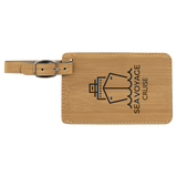 Bamboo 4 1/4" x 2 3/4" Laserable Leatherette Luggage Tag