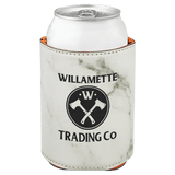 White Marble 3 3/4" Laserable Leatherette Beverage Holder