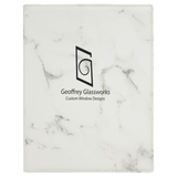 White Marble 7" x 9" Laserable Leatherette Small Portfolio with Notepad