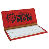 Red 6 3/4" x 3 1/2" Laserable Leatherette Checkbook Cover