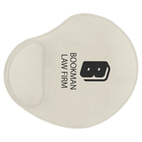White 9" x 10 1/4" Laserable Leatherette Mouse Pad