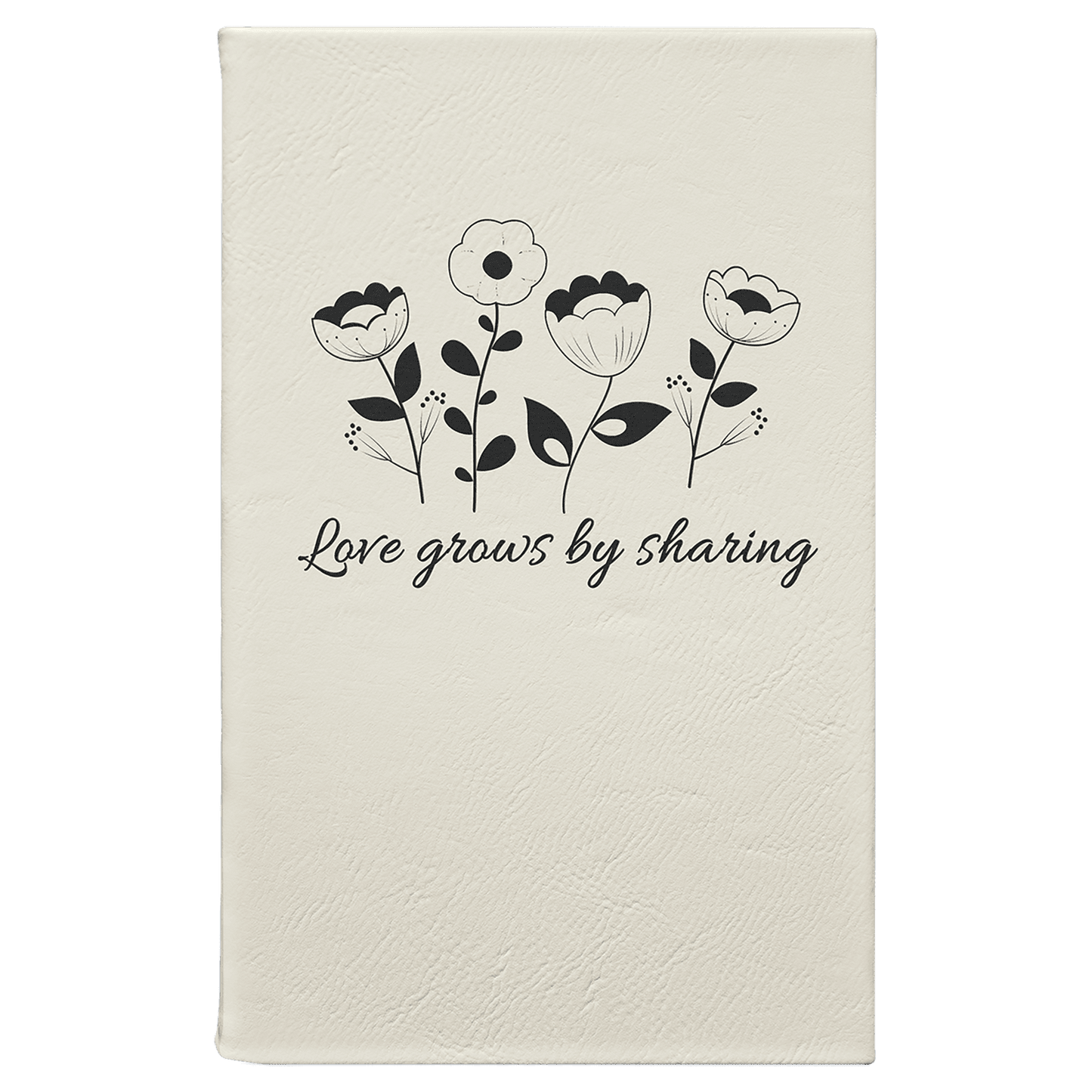 White/Black 5 1/4" x 8 1/4" Laserable Leatherette Journal with Lined Notepad