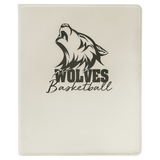 White/Black 9 1/2" x 12" Laserable Leatherette Portfolio with Notepad