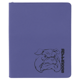 Purple 9 1/2" x 12" with Zipper Laserable Leatherette Portfolio with Notepad