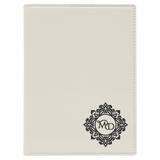 White 7" x 9" Laserable Leatherette Small Portfolio with Notepad