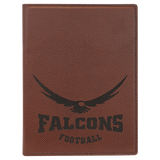 Football 7" x 9" Laserable Leatherette Small Portfolio with Notepad