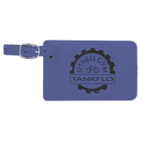 Purple 4 1/4" x 2 3/4" Laserable Leatherette Luggage Tag