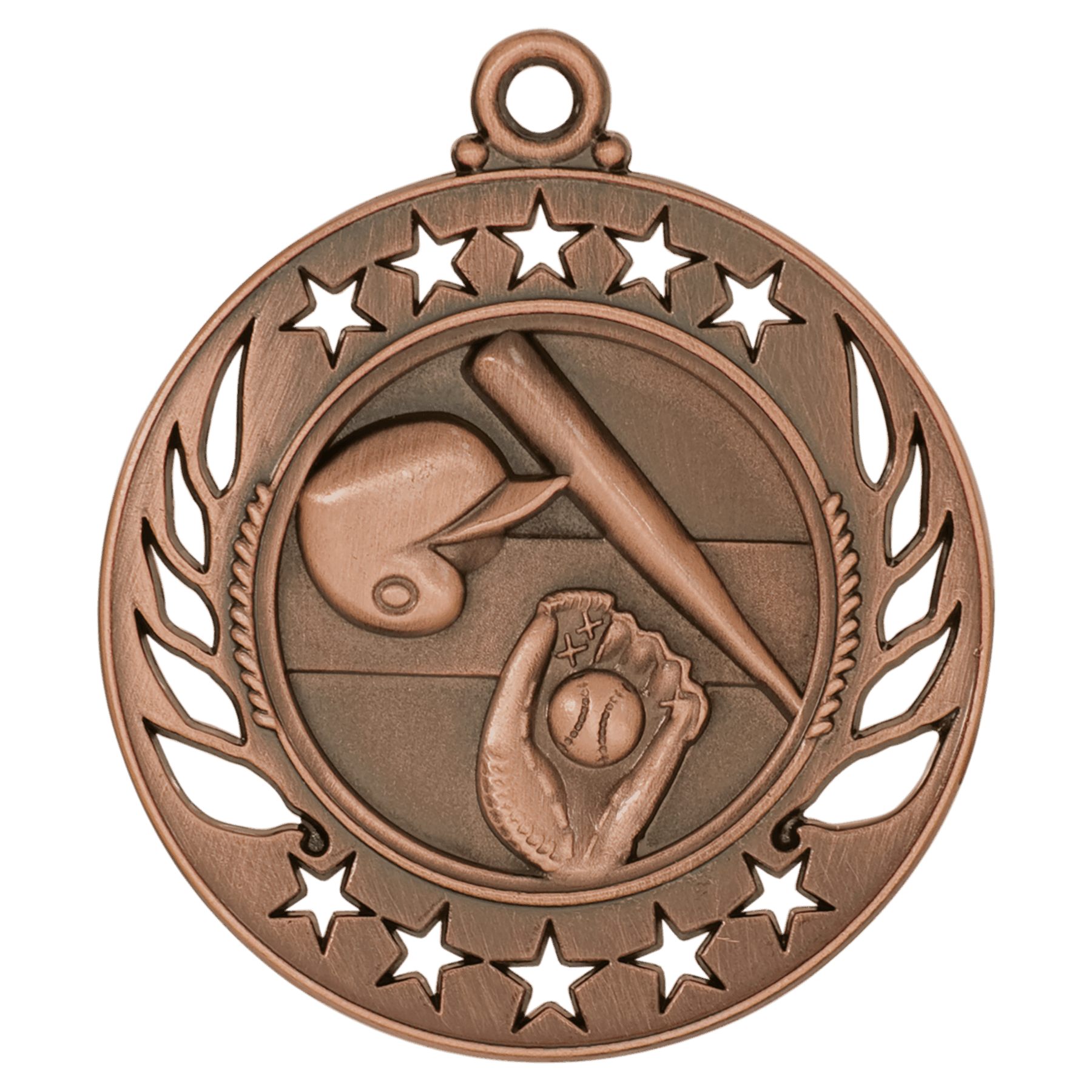 Antique Bronze 2 1/4" Baseball/Softball Galaxy Medal
