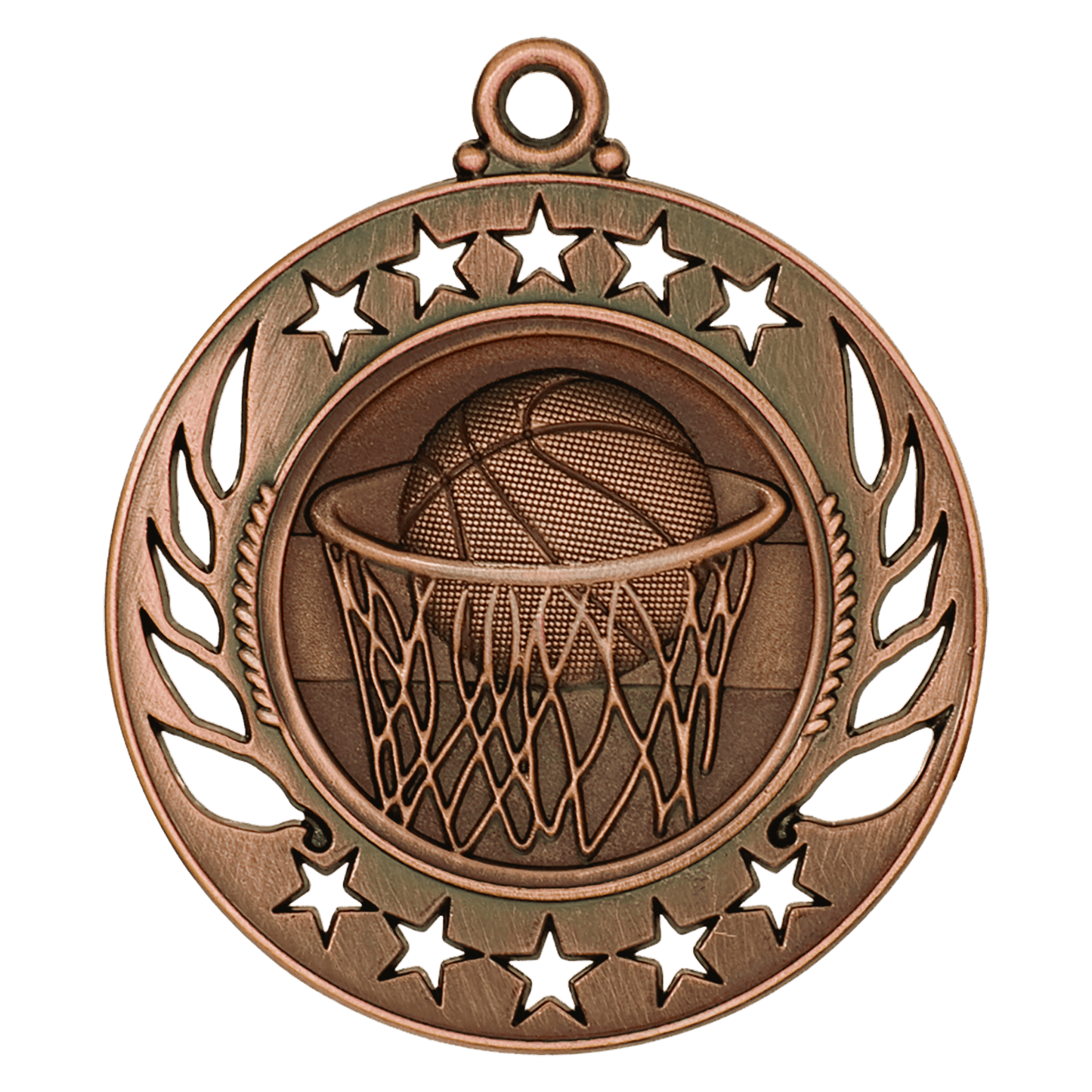 Antique Bronze 2 1/4" Basketball Galaxy Medal