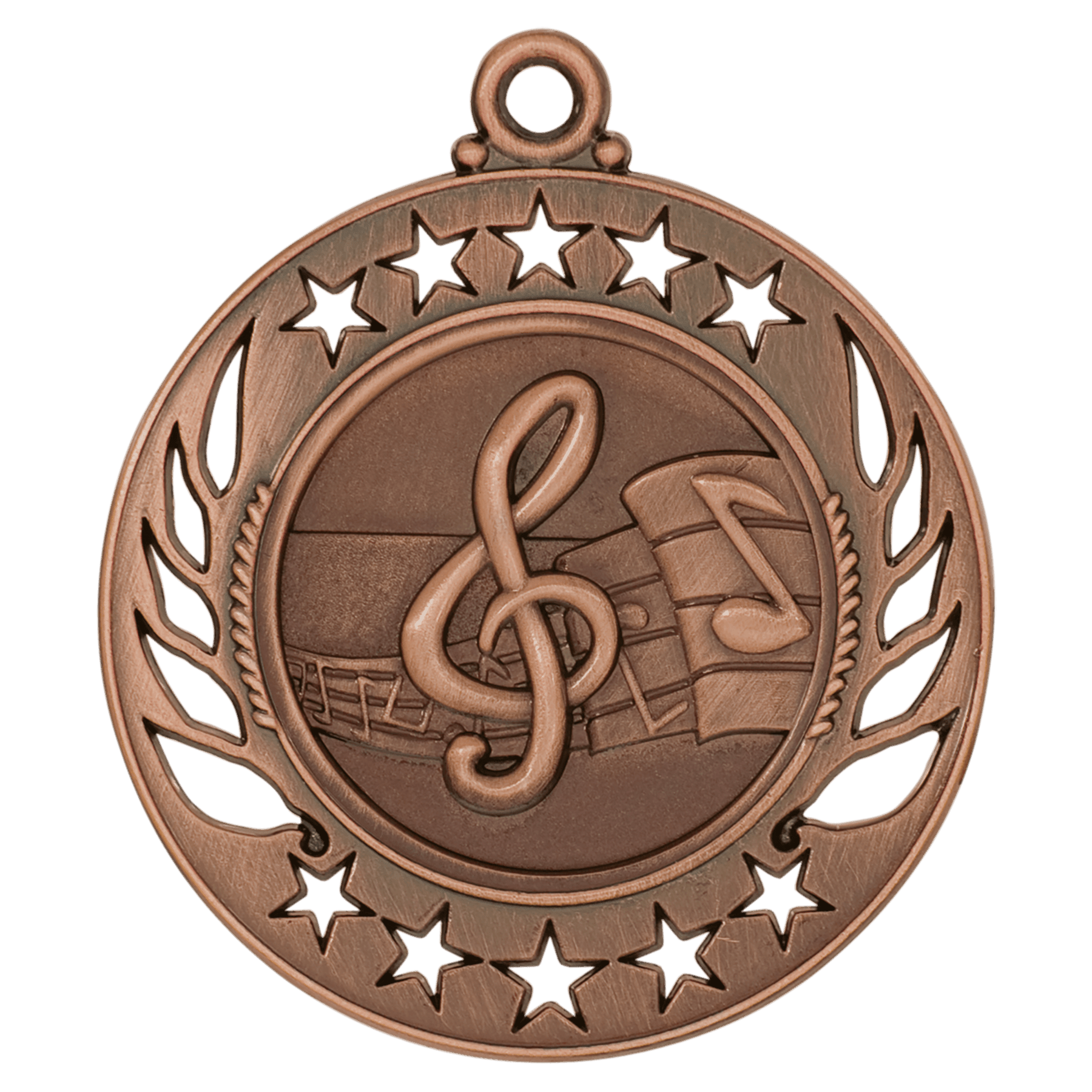 Antique Bronze 2 1/4" Music Galaxy Medal