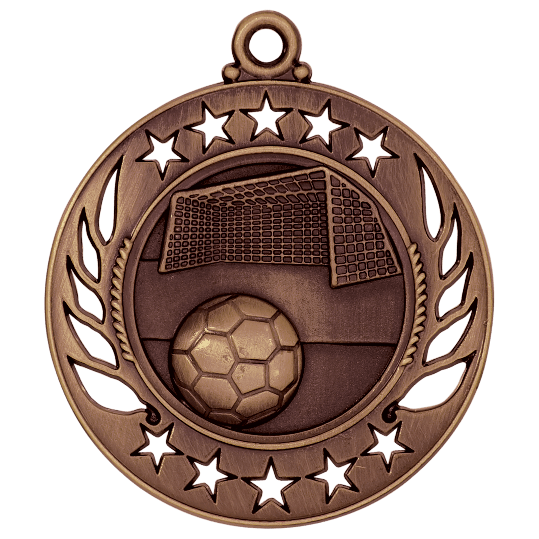 Antique Bronze 2 1/4" Soccer Galaxy Medal
