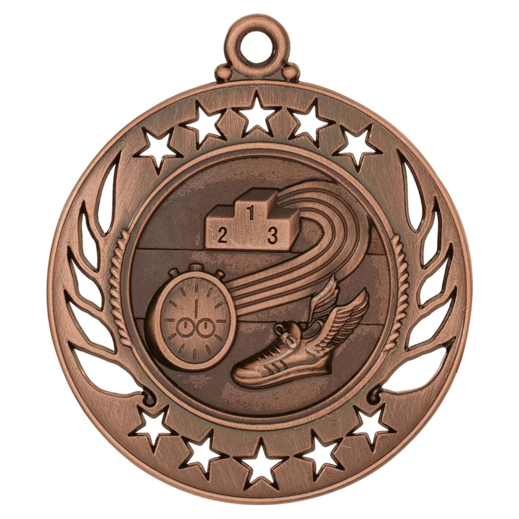 Antique Bronze 2 1/4" Track Galaxy Medal