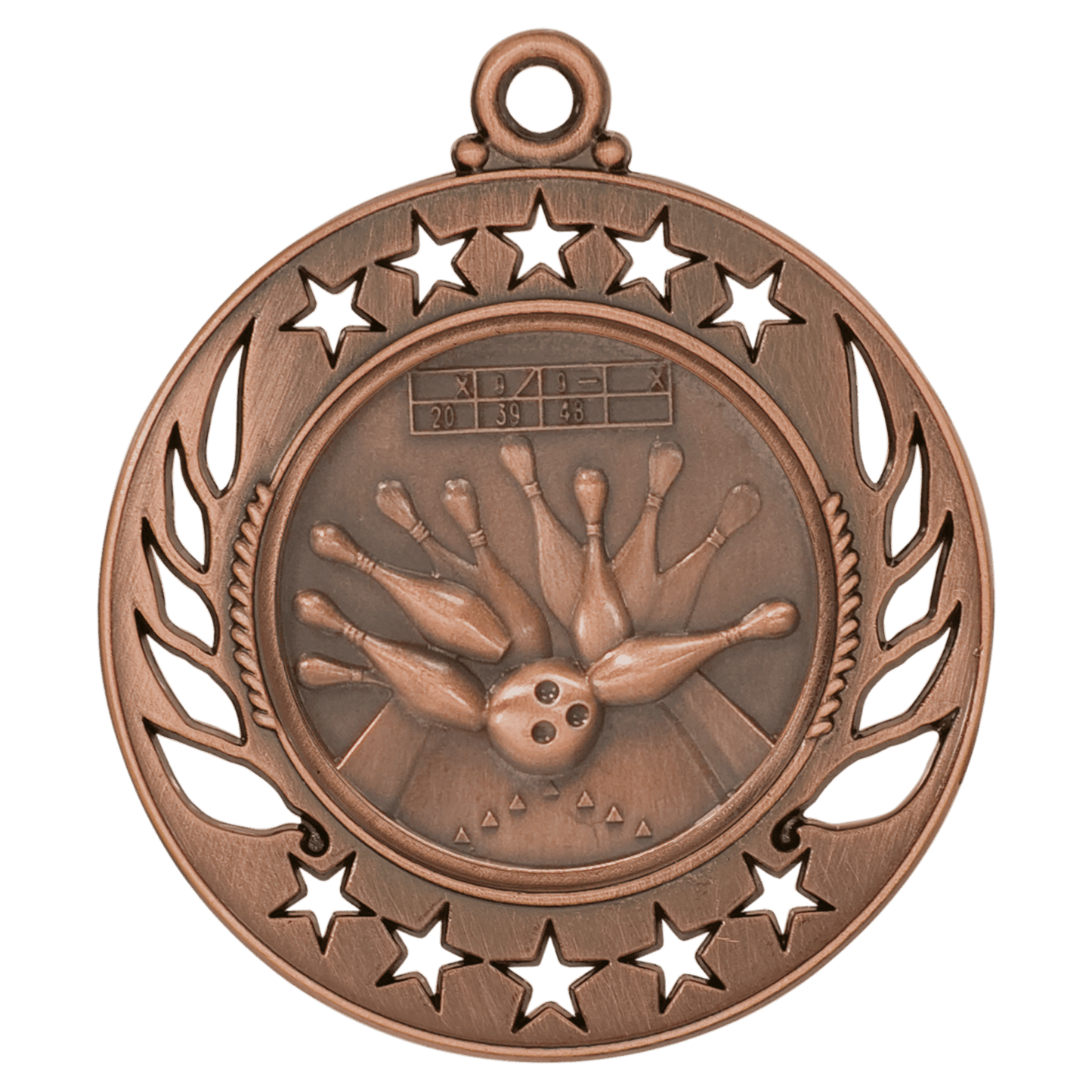 Antique Bronze 2 1/4" Bowling Galaxy Medal