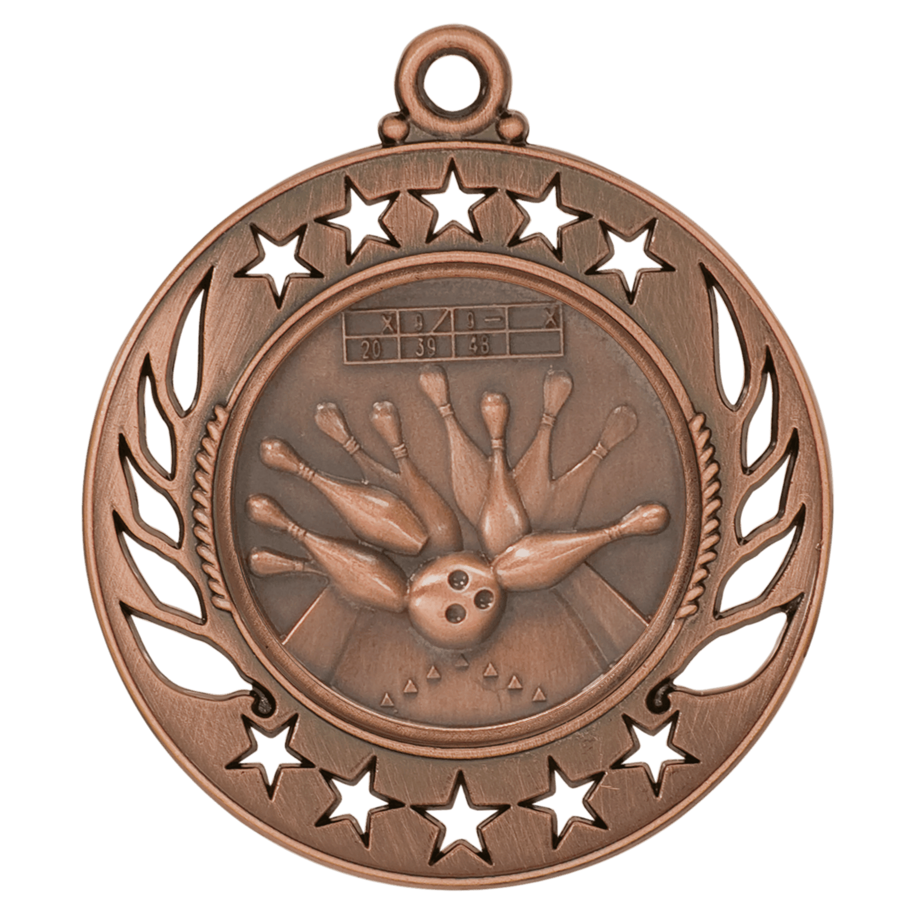 Antique Bronze 2 1/4" Bowling Galaxy Medal
