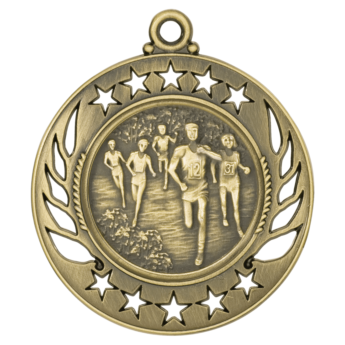 Antique Gold 2 1/4" Cross Country Galaxy Medal