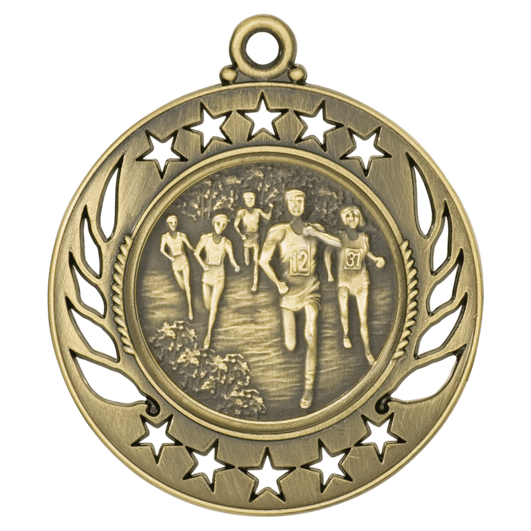 Antique Gold 2 1/4" Cross Country Galaxy Medal