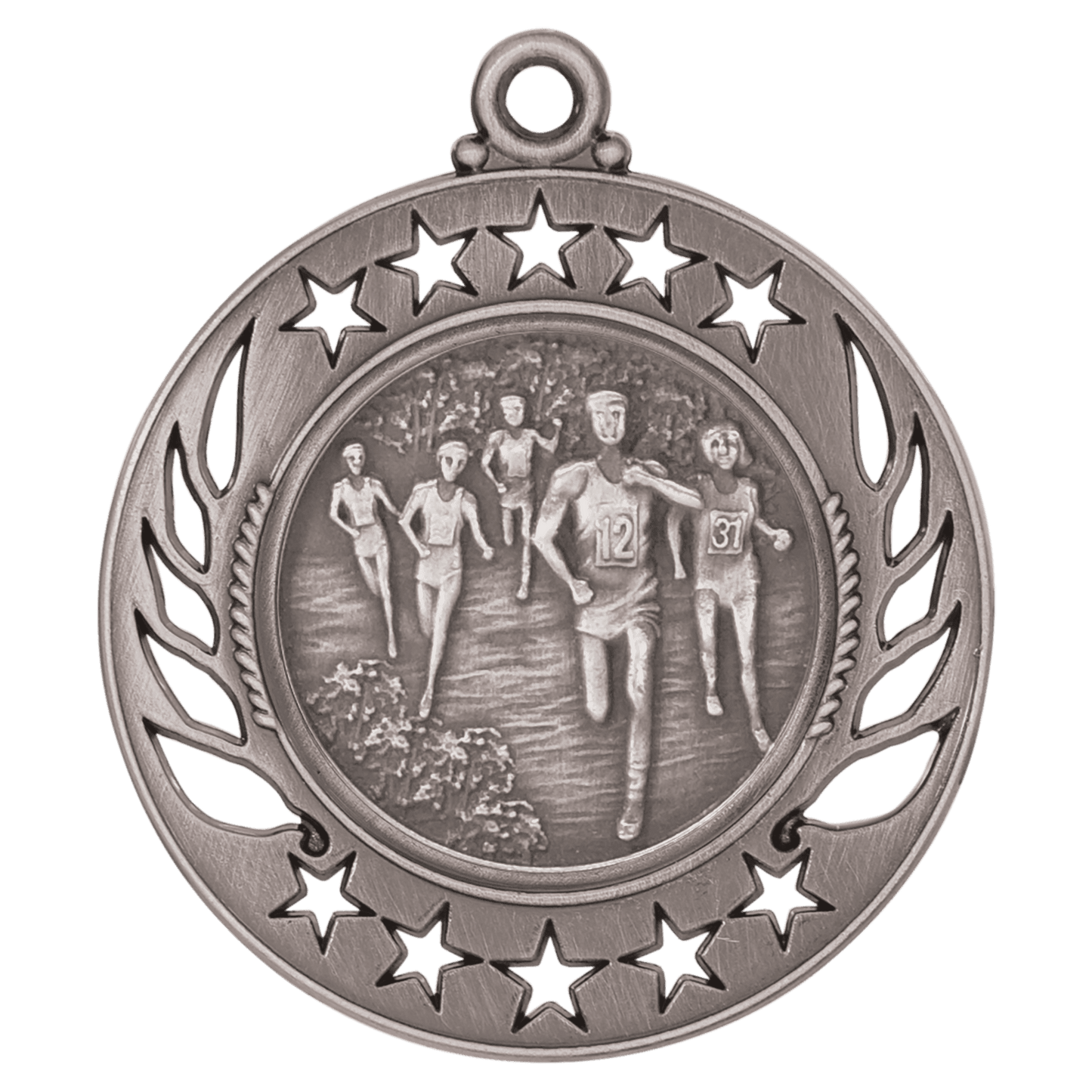 Antique Silver 2 1/4" Cross Country Galaxy Medal